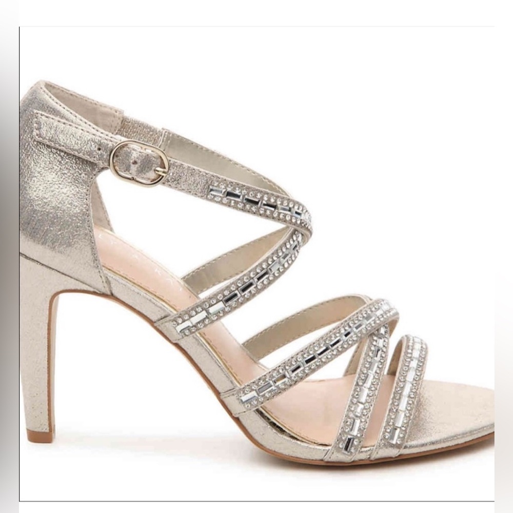 Kelly & Katie Shimmering Silver Wedding Heels